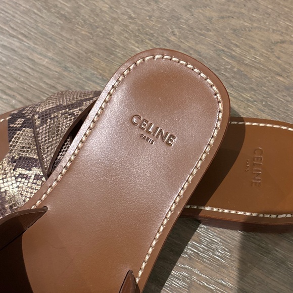Celine Metallic Python Slides - Picture 4 of 6